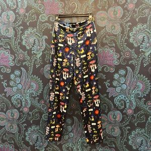Fleur Du Mal  mushroom pattern silk pants.